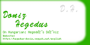 doniz hegedus business card
